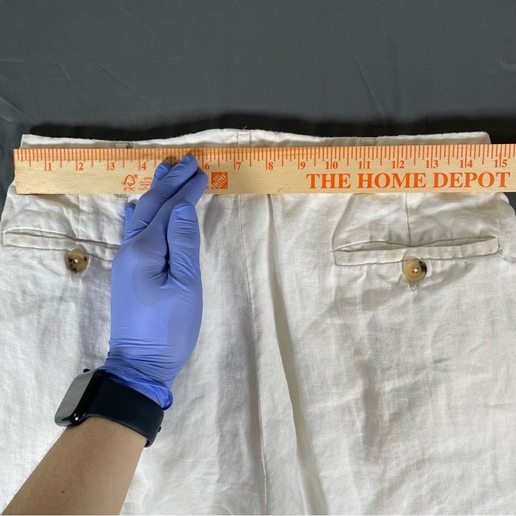 Ralph Lauren Purple Label Linen Pants White No Size Tag Vintage Designer Italy - Picture 8 of 12